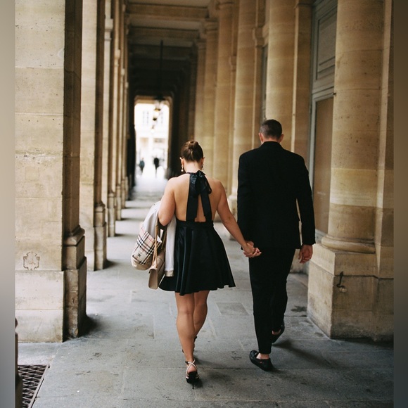 COMMENSE Satin A-line Pleated Mini Dress - Picture 10 of 10